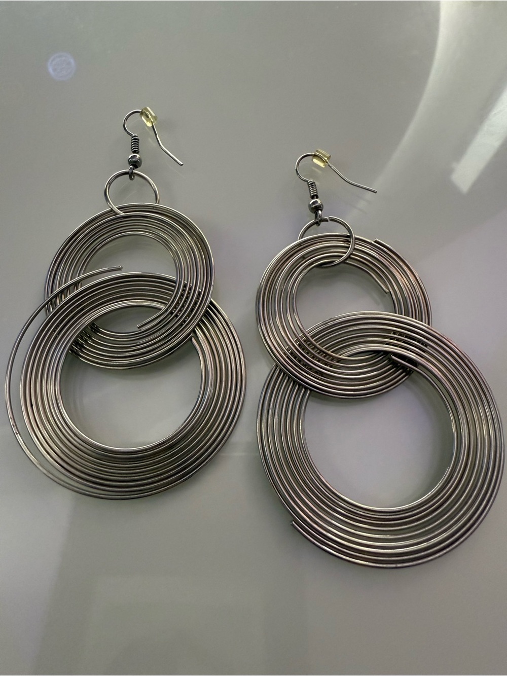 Women's Stainless Steel Multiple Circle Dangle Earrings Jewelry